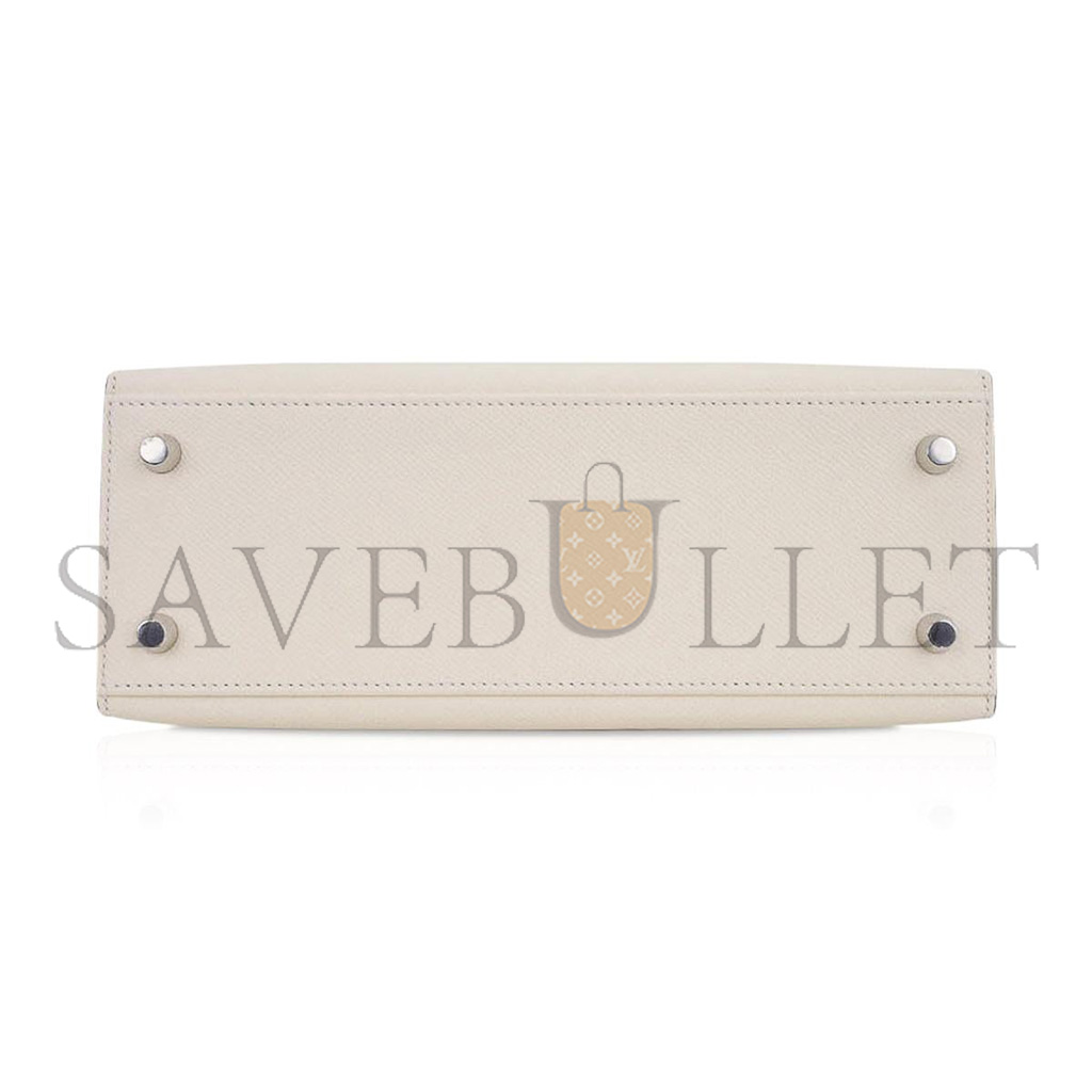 H**mes kelly 25 bag nata palladium hardware epsom leather (25*17*7cm)